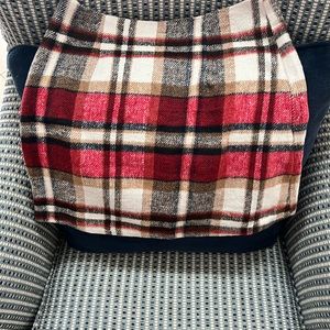 Plaid high waist mini skirt